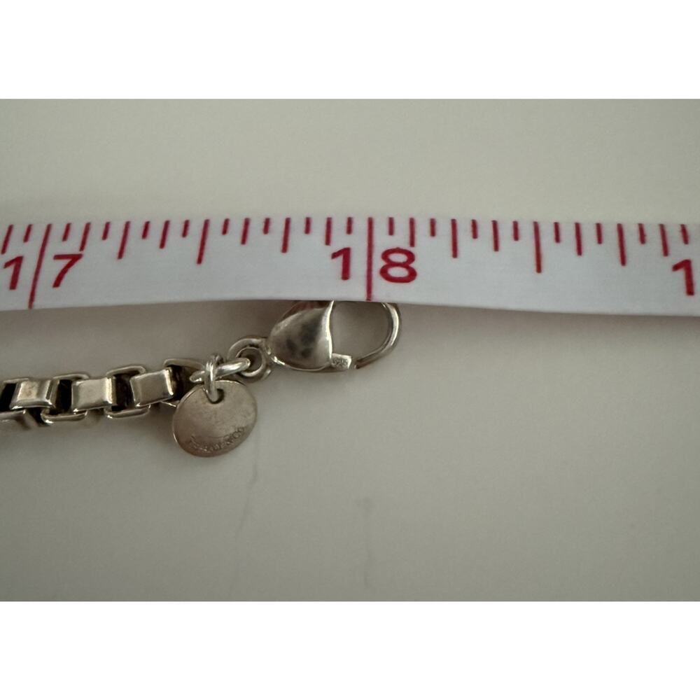 Vtg Tiffany & Co Sterling Silver Venetian Link Box Chain Necklace 18 inch Unisex - Picture 8 of 14